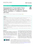 Overexpression of transcription factor SlWRKY28 improved the tolerance of Populus davidiana × P. bolleana to alkaline salt stress