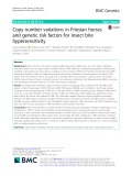 Copy number variations in Friesian horses and genetic risk factors for insect bite hypersensitivity