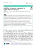Reliability of genomic evaluation for egg quality traits in layers