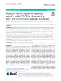 Molecular markers based on sequence variation in BoFLC1.C9 for characterizing early- and late-flowering cabbage genotypes