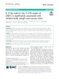 A 31-bp indel in the 5′ UTR region of GNB1L is significantly associated with chicken body weight and carcass traits