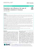 Population size influences the type of nucleotide variations in humans