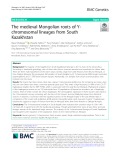 The medieval Mongolian roots of Ychromosomal lineages from South Kazakhstan