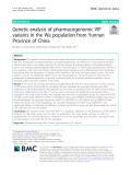 Genetic analysis of pharmacogenomic VIP variants in the Wa population from Yunnan Province of China