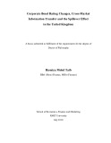 Doctoral thesis of Philosophy: Corporate bond rating changes, cross-market information transfer and the spillover effect in the United Kingdom