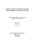 Doctoral thesis of Philosophy: Empirical analysis of the impact of regional trade agreements for Australia and China