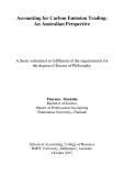 Doctoral thesis of Philosophy: Accounting for carbon emission trading: an Australian perspective