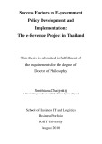 Doctoral thesis of Philosophy: Success factors in E-government policy development and Implementation: the e-Revenue Project in Thailand