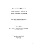 Doctoral thesis of Philosophy: Collaboration and the use of online collaborative toolsets in the project management environment