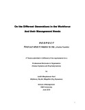 Doctoral thesis of Human Systems and Psychodynamics: On the different generations in the workforce and their management needs