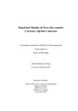 Doctoral thesis of Philosophy: Empirical studies of over-the-counter currency option contracts