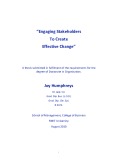 Doctoral thesis of Philosophy: Engaging stakeholders to create effective change