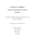 Doctoral thesis of Philosophy (Management): The dance of compliance: performance management in Australian universities