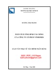 Luận văn Thạc sĩ Tài chính ngân hàng: Phân tích tình hình tài chính của Công ty cổ phần Vinhomes