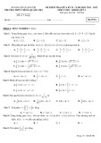 Đề thi giữa học kì 2 môn Toán lớp 12 năm 2021-2022 có đáp án - Trường THPT Thị xã Quảng Trị