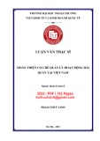 Luận văn Thạc sĩ Quản lý kinh tế: Hoàn thiện cơ chế quản lý hoạt động Hải quan tại Việt Nam