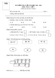 Đề thi học kì 2 môn Toán lớp 1 năm 2021-2022 - Trường Tiểu học Mỹ Lộc