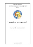 Bài giảng Toán kinh tế - Trường CĐ Công nghiệp Huế