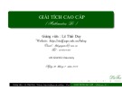 Bài giảng Giải tích cao cấp: Chương 2 - Lê Thái Duy