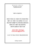 Luận văn Thạc sĩ Quản trị kinh doanh: Phân tích các nhân tố ảnh hưởng đến cấu trúc tài chính của các doanh nghiệp ngành khai khoáng niêm yết trên thị trường chứng khoán Việt Nam