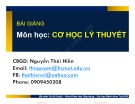 Bài giảng Cơ học lý thuyết (Phần 3): Chương 14