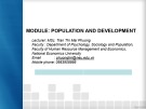 Lecture Population and development: Chapter 1: Introduction of population and development