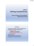 Lecture Compensation management: Unit 5 - Defining competitiveness