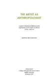 Master's thesis of Arts - Fine Art: The artist as anthropologist