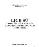 Ebook Lịch sử công tác dân vận của Đảng bộ tỉnh Quảng Nam (1930-2010): Phần 1