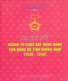 Ebook Lịch sử ngành tổ chức xây dựng Đảng của Đảng bộ tỉnh Quảng Nam (1930-2010): Phần 1