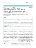Discovery of candidate genes for nonsyndromic cleft lip palate through genome-wide linkage analysis of large extended families in the Malay population