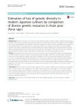 Estimation of loss of genetic diversity in modern Japanese cultivars by comparison of diverse genetic resources in Asian pear (Pyrus spp.)
