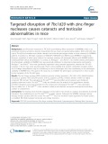 Targeted disruption of Tbc1d20 with zinc-finger nucleases causes cataracts and testicular abnormalities in mice