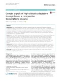 Genetic signals of high-altitude adaptation in amphibians: A comparative transcriptome analysis