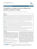 Comparison of single-trait and multiple-trait genomic prediction models