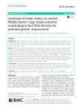 Landraces of snake melon, an ancient Middle Eastern crop, reveal extensive morphological and DNA diversity for potential genetic improvement