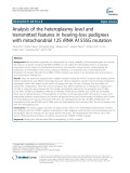 Analysis of the heteroplasmy level and transmitted features in hearing-loss pedigrees with mitochondrial 12S rRNA A1555G mutation