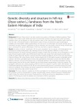 Genetic diversity and structure in hill rice (Oryza sativa L.) landraces from the NorthEastern Himalayas of India