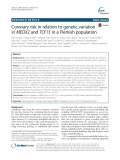 Coronary risk in relation to genetic variation in MEOX2 and TCF15 in a Flemish population