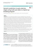 Genomic prediction in early selection stages using multi-year data in a hybrid rye breeding program