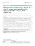 Whole-genome association analysis of pork meat pH revealed three significant regions and several potential genes in Finnish Yorkshire pigs