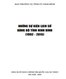 Ebook Những sự kiện lịch sử Đảng bộ tỉnh Ninh Bình (1992-2015)