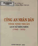 Ebook Công an nhân dân tỉnh Ninh Thuận - Lịch sử biên niên (1945 - 1975): Phần 1
