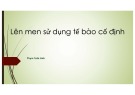 Bài giảng Lên men sử dụng tế bào cố định - Phạm Tuấn Anh