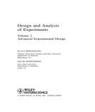 Ebook Design and analysis of experiments (Volume 2: Advanced experimental design): Part 1