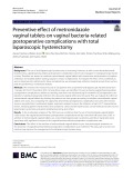 Preventive effect of metronidazole vaginal tablets on vaginal bacteria-related postoperative complications with total laparoscopic hysterectomy