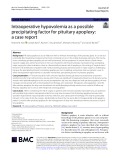 Intraoperative hypovolemia as a possible precipitating factor for pituitary apoplexy: A case report