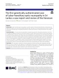 The first genetically authenticated case of Leber hereditary optic neuropathy in Sri Lanka: A case report and review of the literature