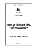 Luận văn Thạc sĩ Quản lý năng lượng: Nghiên cứu các giải pháp nâng cao hiệu quả sử dụng năng lượng tại Công ty TNHH Parker Processing Việt Nam