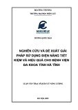 Luận văn Thạc sĩ Quản lý năng lượng: Nghiên cứu các giải pháp sử dụng năng lượng tiết kiệm và hiệu quả cho Bệnh viện Đa khoa Tỉnh Hà Tĩnh